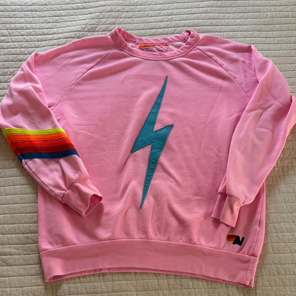 Aviator Nation Pink Sweatshirt sz Large ; like new